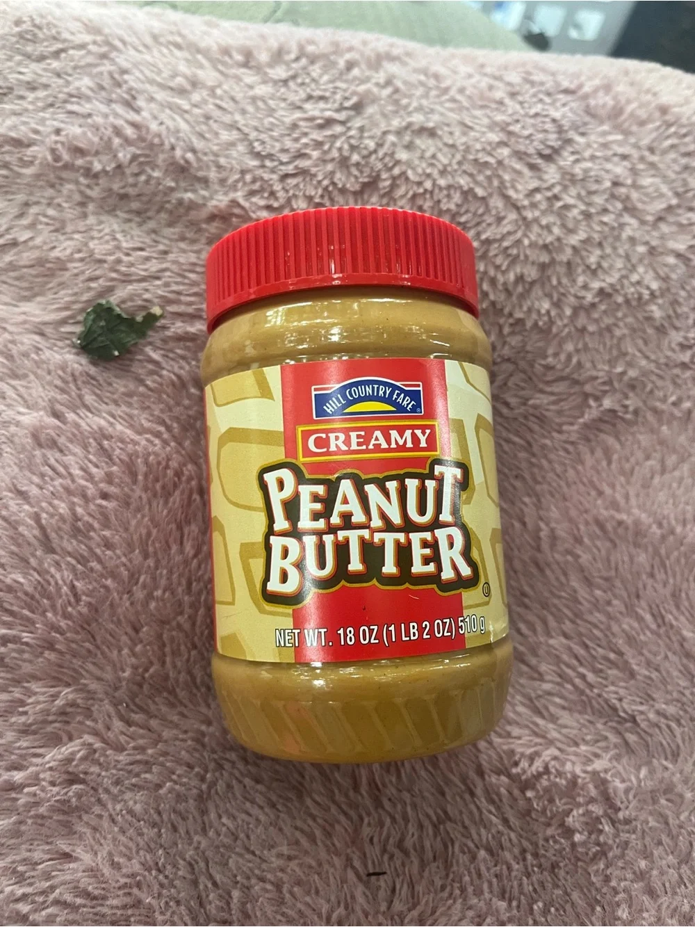 Creamy Peanut Butter Jar - Yellow Label with Red Lid